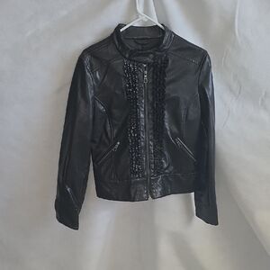 Women's Black Faux Leather Jacket